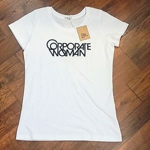 The bee & the fox Corporate Woman tee sz M NWT
